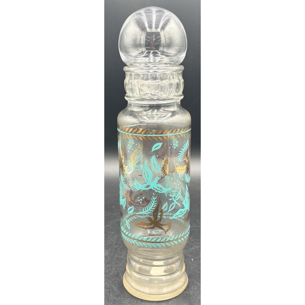 Vtg 1960's George Briard Birds of Paradise Glass Apothecary Jar 11" MCM READ